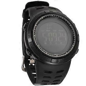 Reloj negro para actividades al aire libre, reloj de montaña con función de cronometraje y contador de pasos.