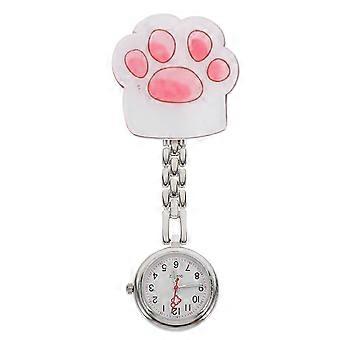 1 ensemble de délicates montres de poche de patte de chat Montre de poitrine de patte de chat Montre de poche de dessin animé
