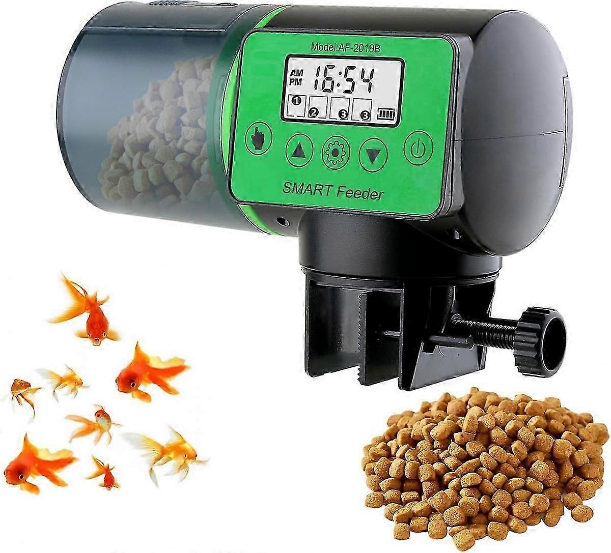 Automatic Fish Feeder with Timer, 200ml Capacity, 360 Adjustable, Dual Installation for Aquarium