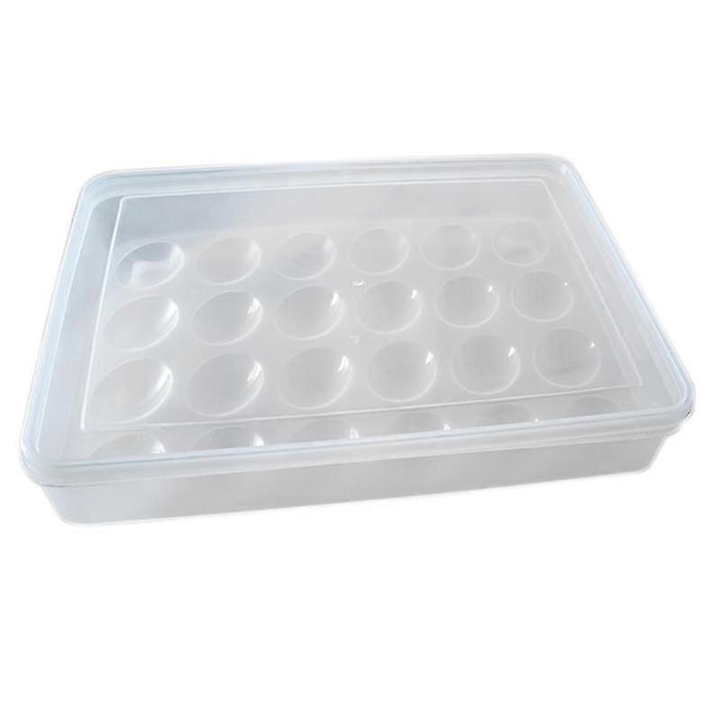 Egg Holder for Refrigerator, Deviled Egg Tray Carrier with Lid Fridge Egg Storage Stackable Plastic