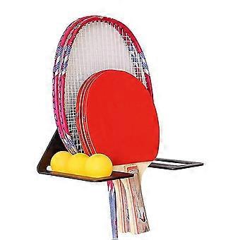 Soporte de paleta de tenis de mesa Estuche de paleta de tenis de mesa Estante de tenis de mesa Colgador de montaje en pared de alta resistencia Tiene capacidad para 6 bolas y 4 paletas-Yvan