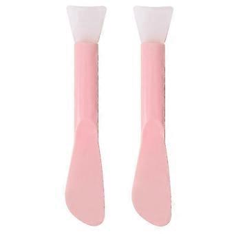 Face Mask Applicator Silicone Brush for Skin Care 2Pcs Pink Set