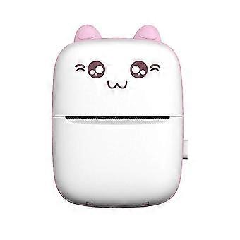 Mini-Drucker, tragbarer Taschen-Thermodrucker mit 5 Papierrollen für Android, Bluetooth-fähig, kabellos, pink, 26-27