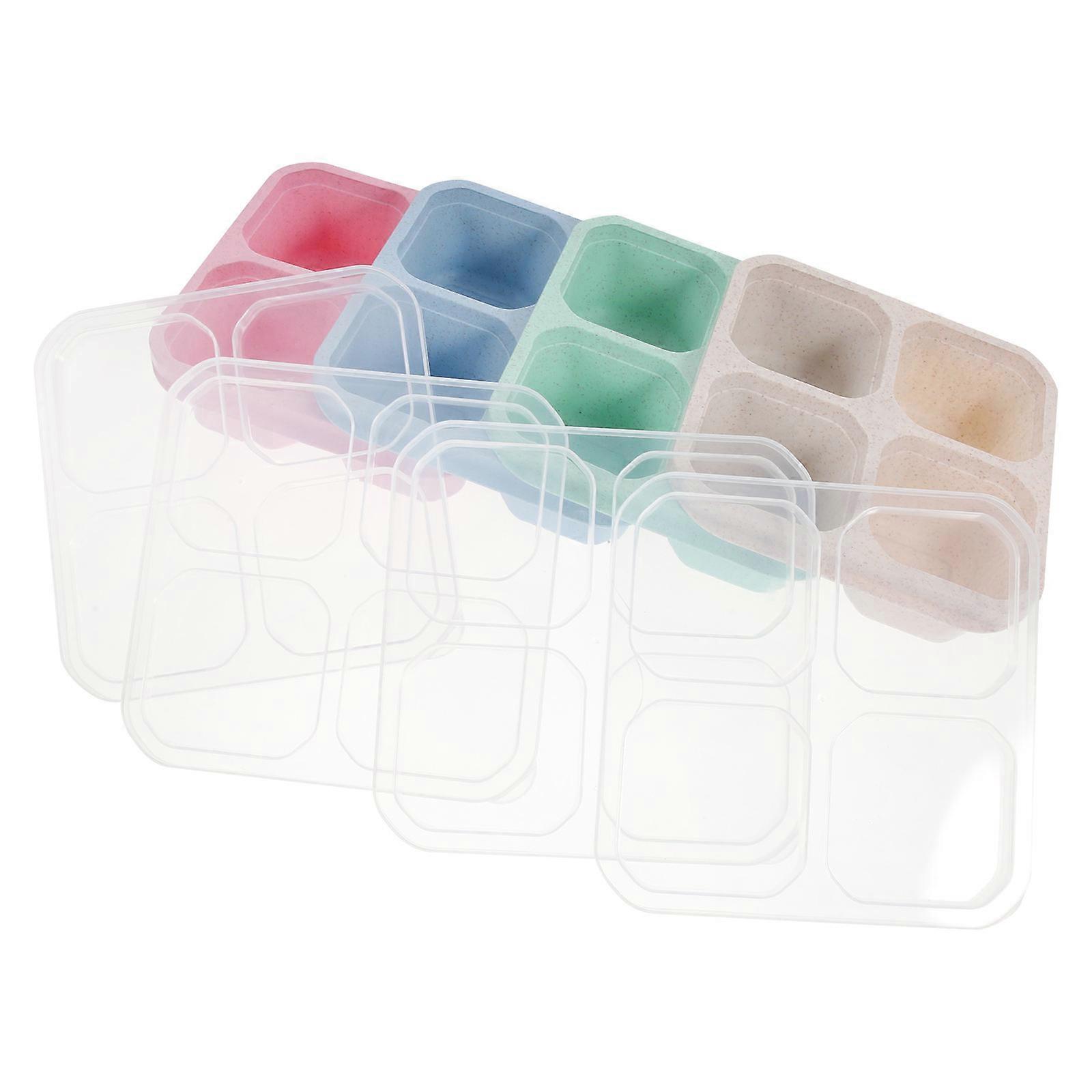 Zero Snack Multi-Grid Snack Serving Box for Storage 4Pcs Plastic