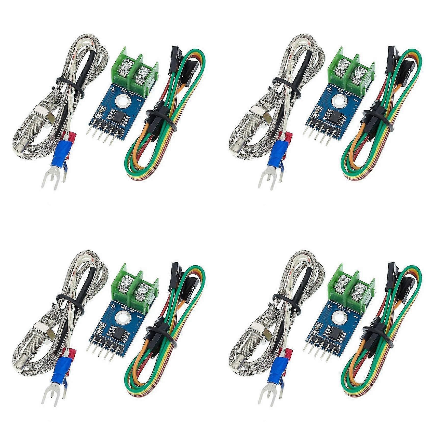 4X MAX6675 Module with K Type Thermocouple Sensor High Accuracy Measurement Tool High Temperature Measurable Module
