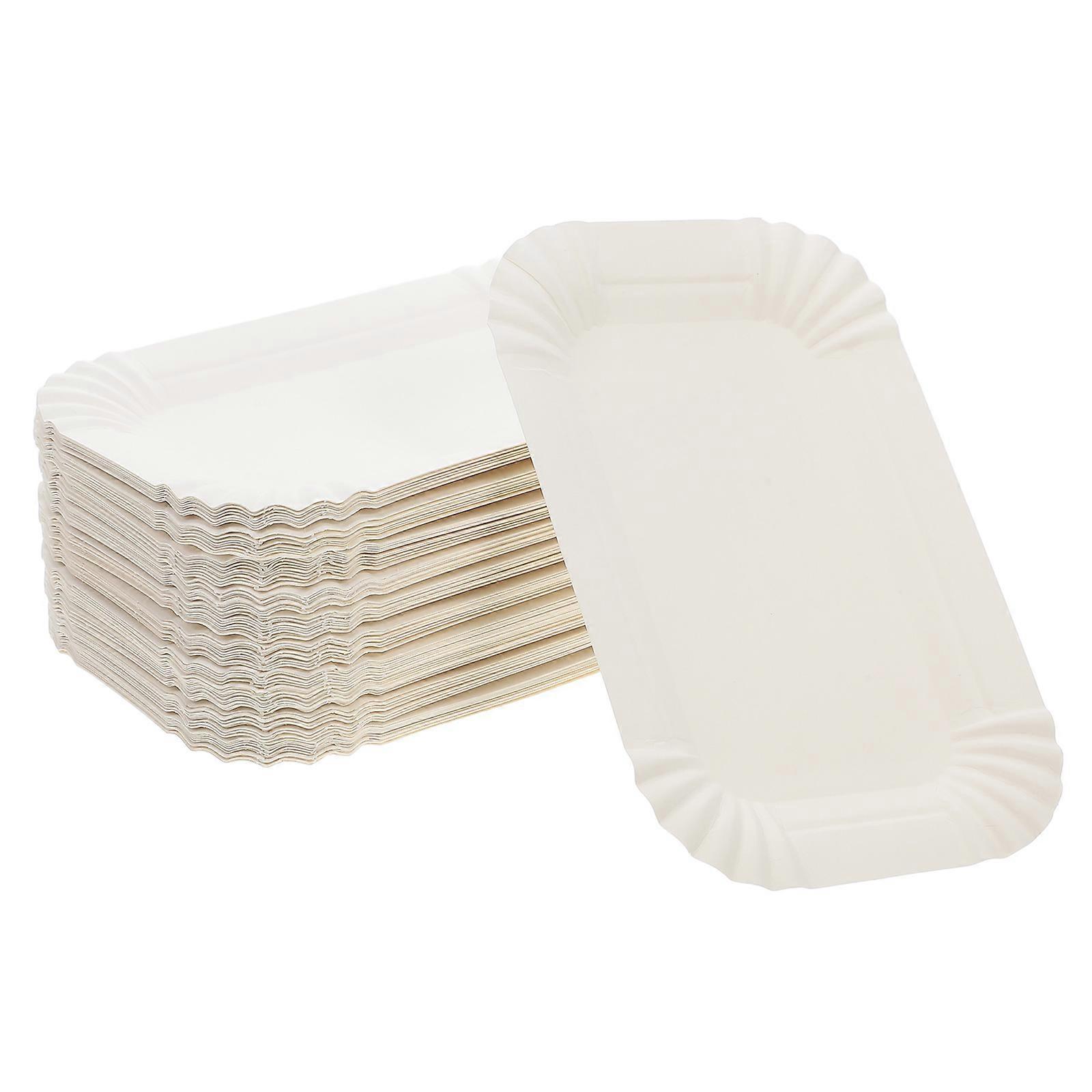 Egg Cake Board Rectangle for Serving White Paper Plates Bulk