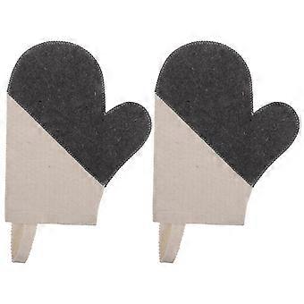 2pcs Heat Resistant Sauna Gloves Wool Spa Mittens for Steam Room Relaxation and Hand Protection