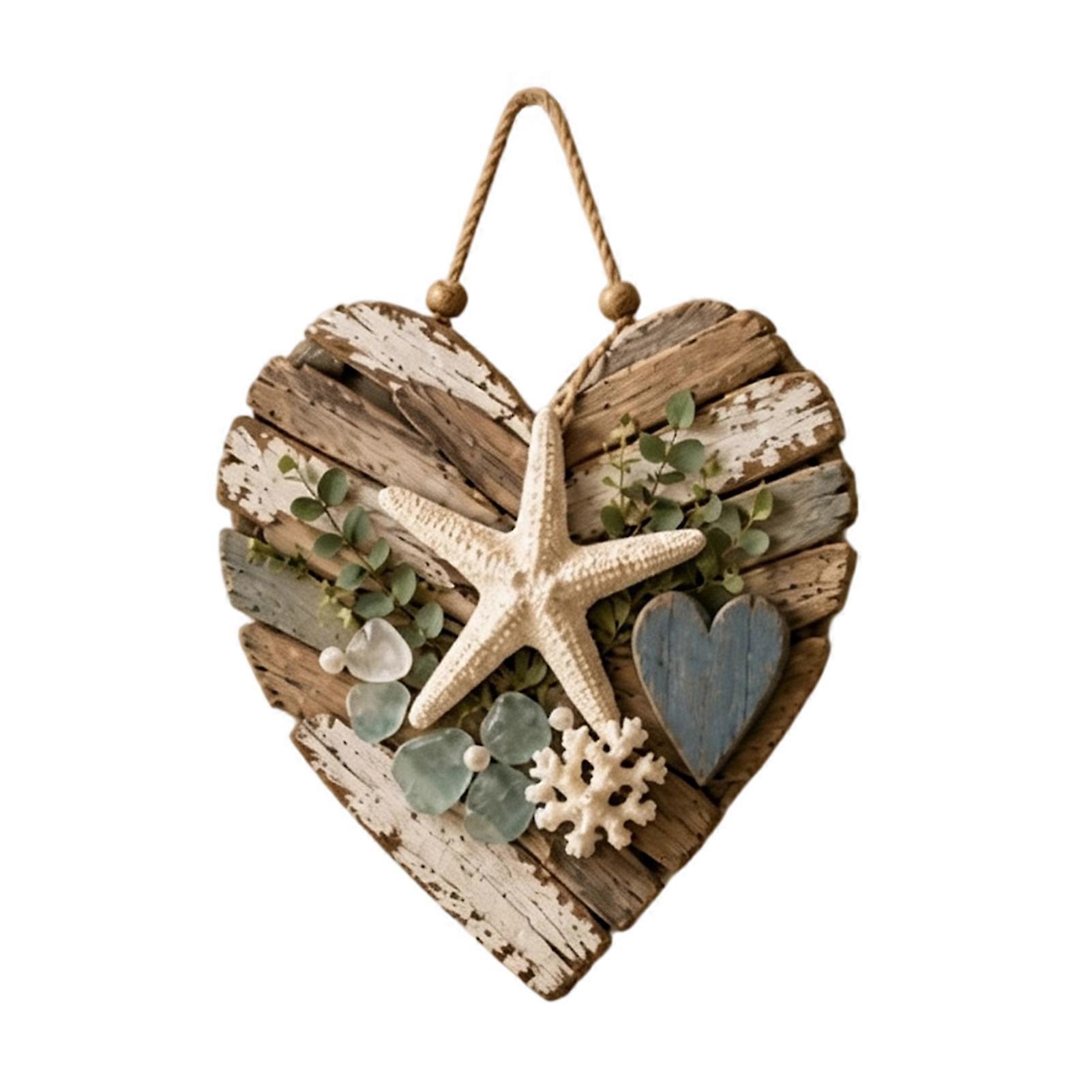 Heart Shaped Wall Decor - Rustic Hanging with Warm LED - for Entryway