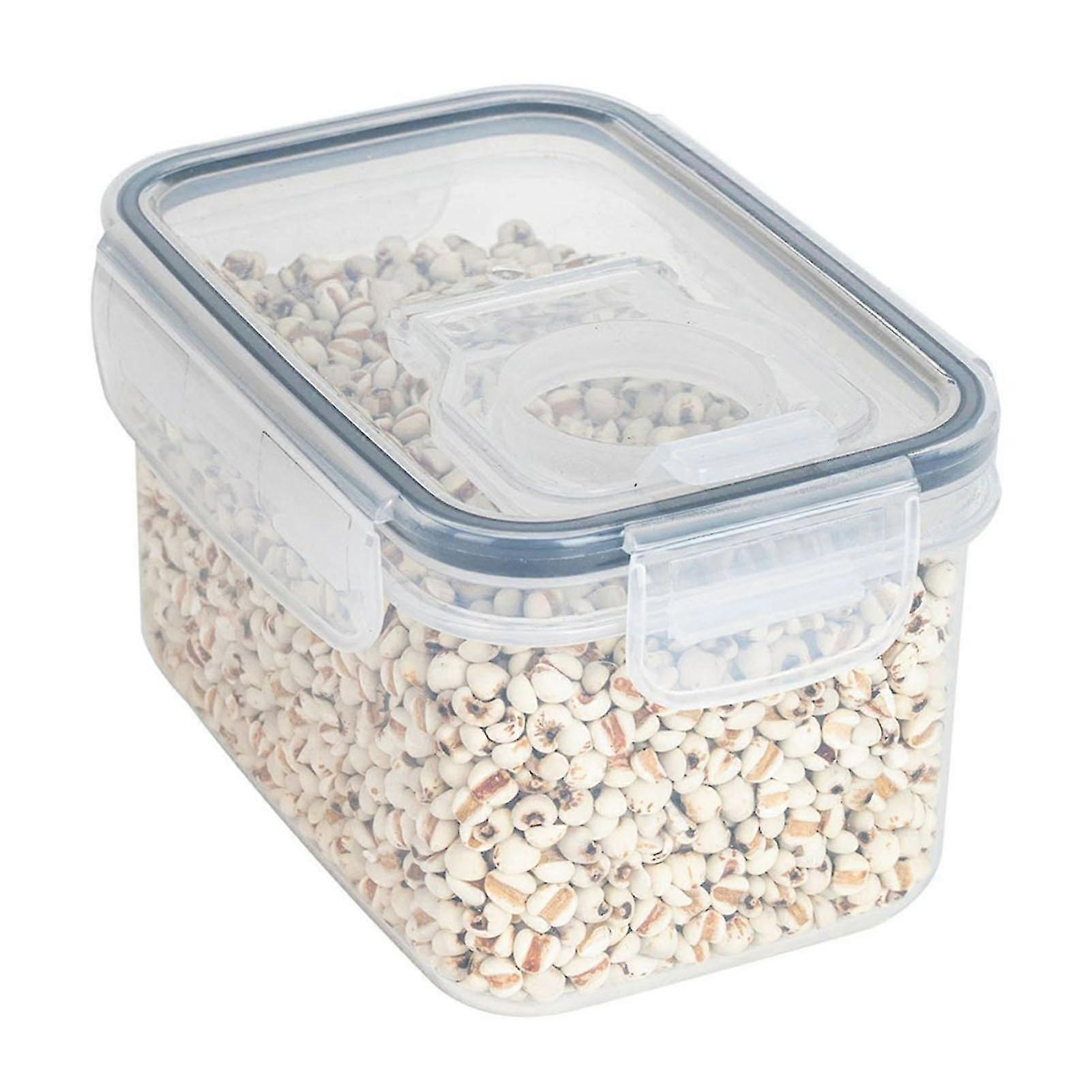 Rectangular grain storage container for rice and nuts