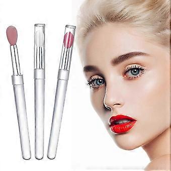 Pennelli per labbra in silicone, applicatori per rossetto, maschere per labbra, cosmetici, con coperchio, applicatori per ombretti e labbra in silicone.