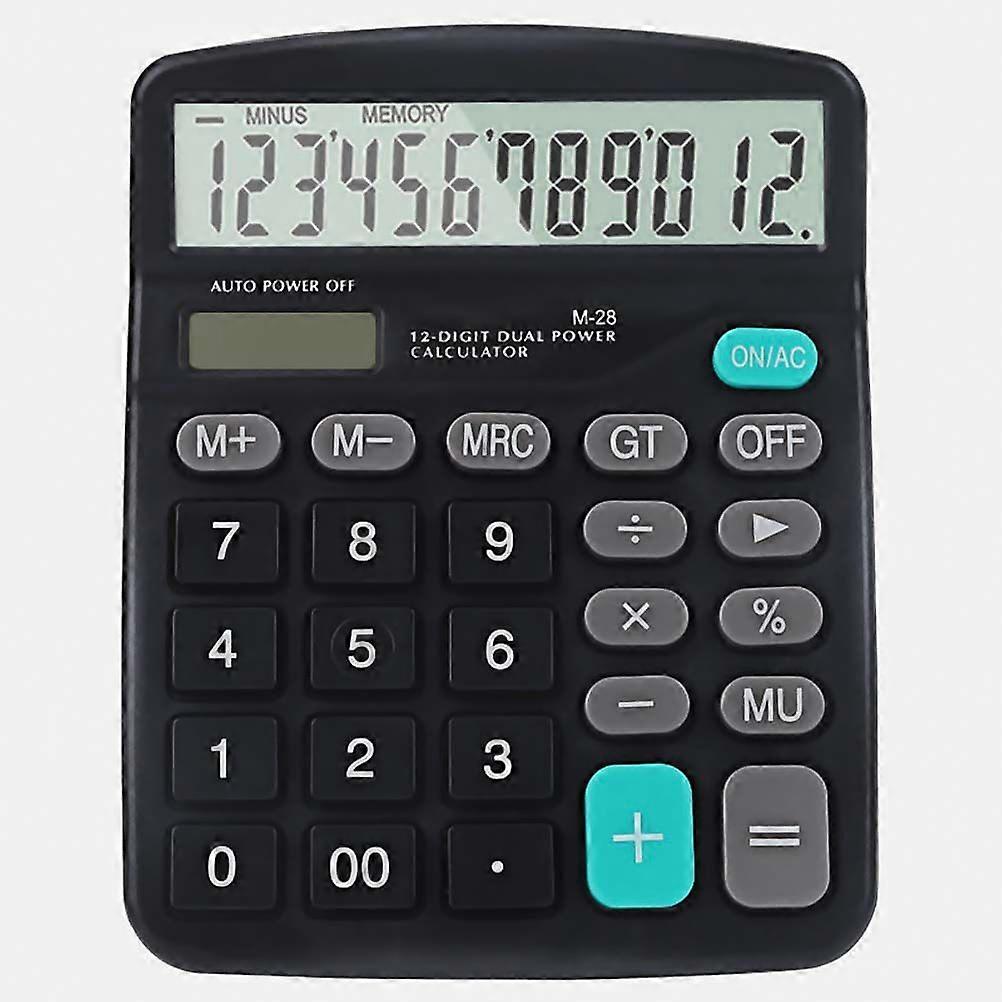 Solar Powered, Large LCD, Tilted Screen Office Calculator