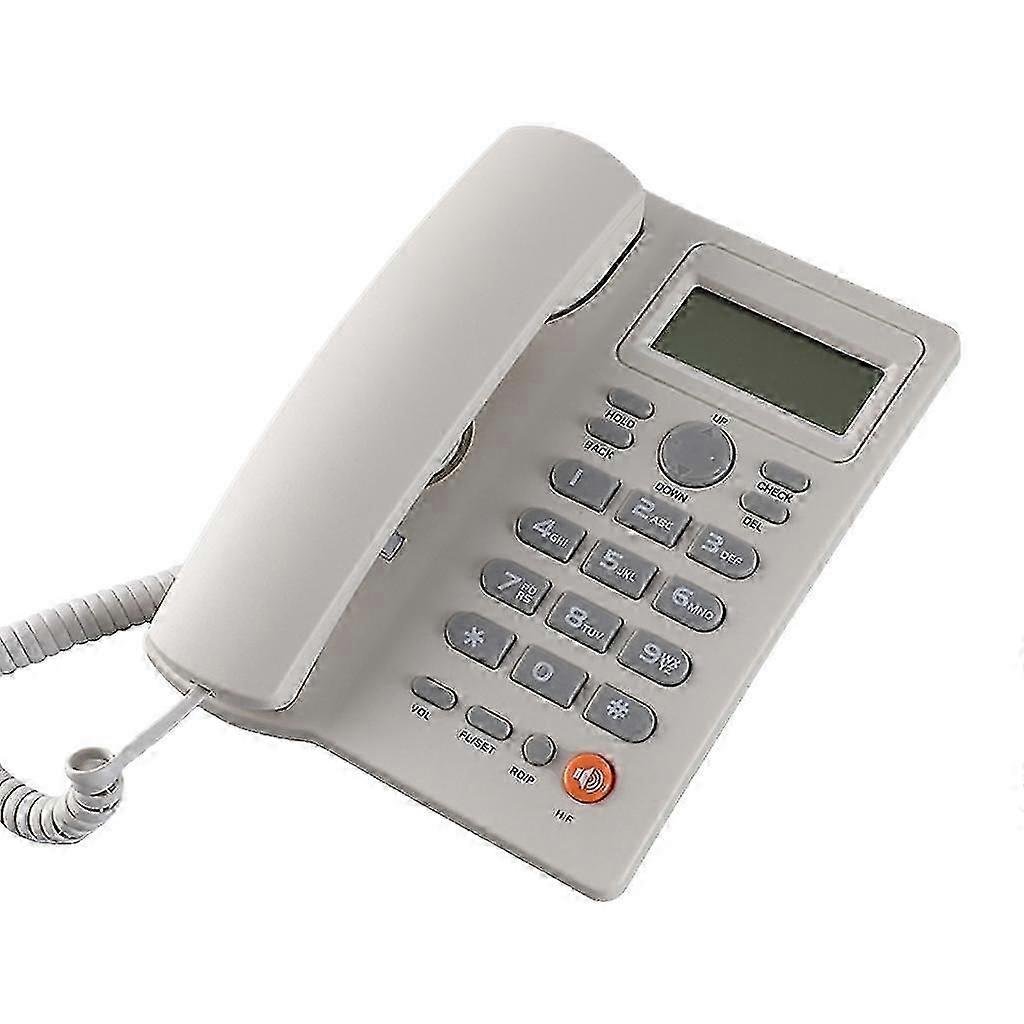 Kablet fasttelefon med store knapper og nummerpresentasjon