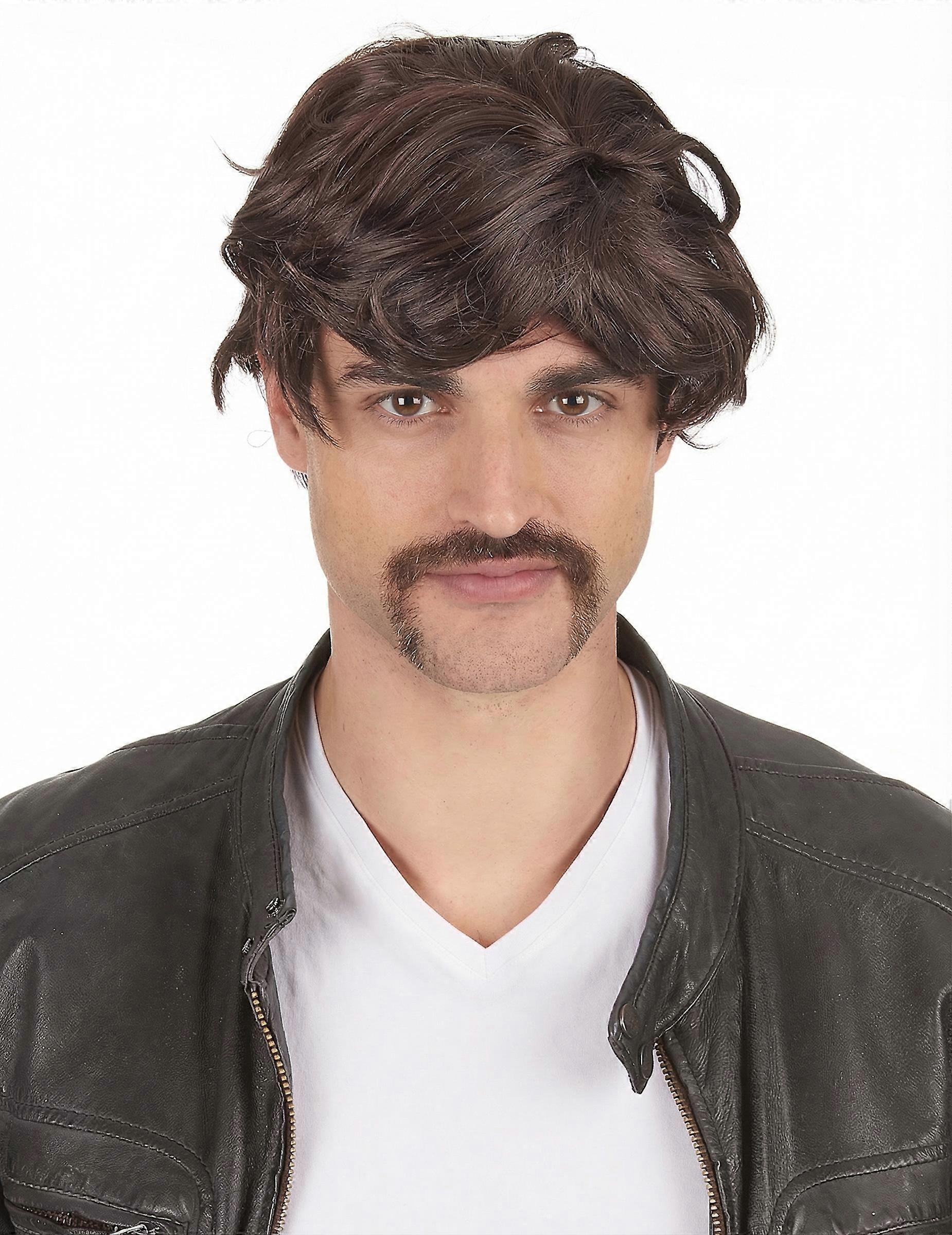 Short brown wig for men