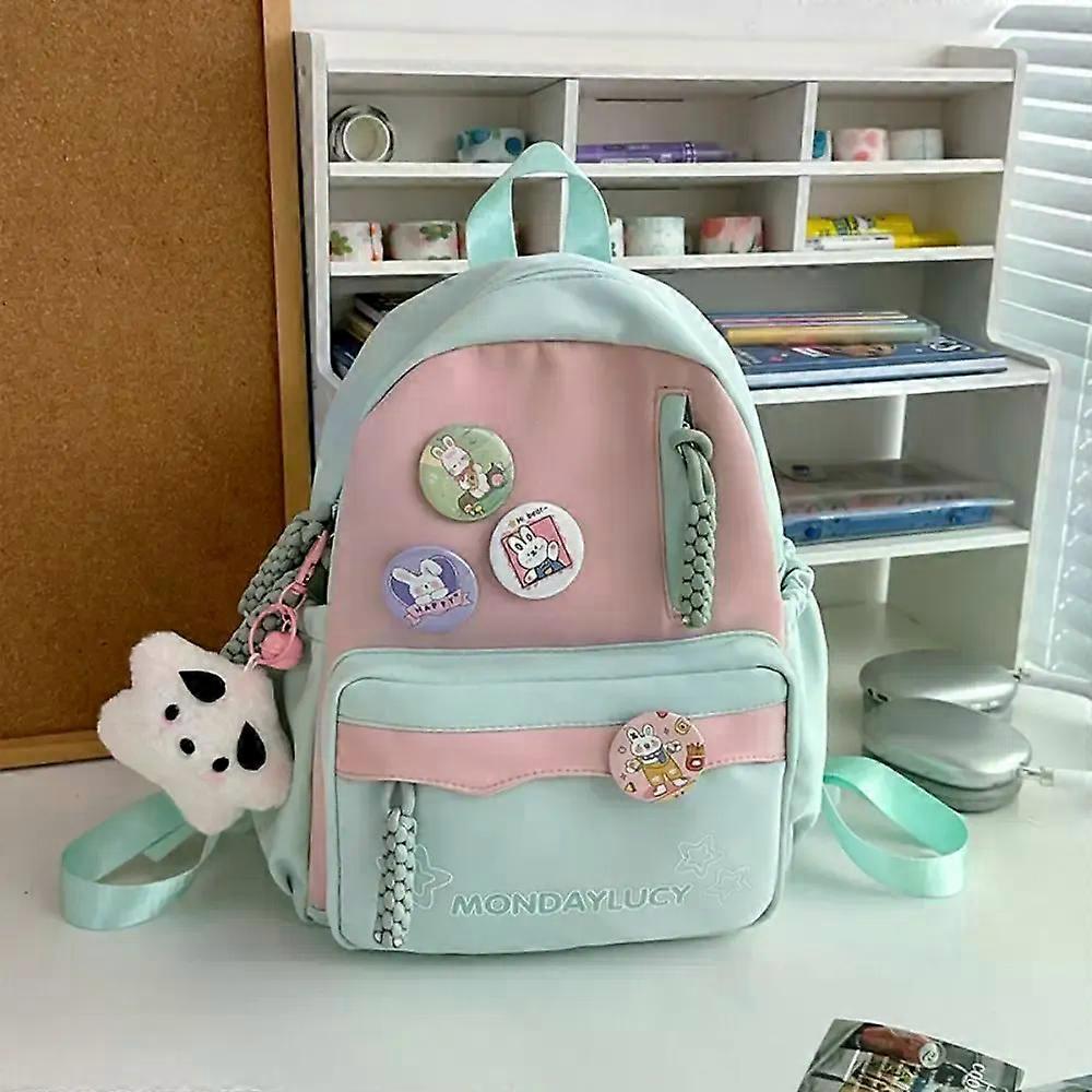 Cute Japanese Style Nylon School Backpack, Multi-Function Large Capacity for Students
