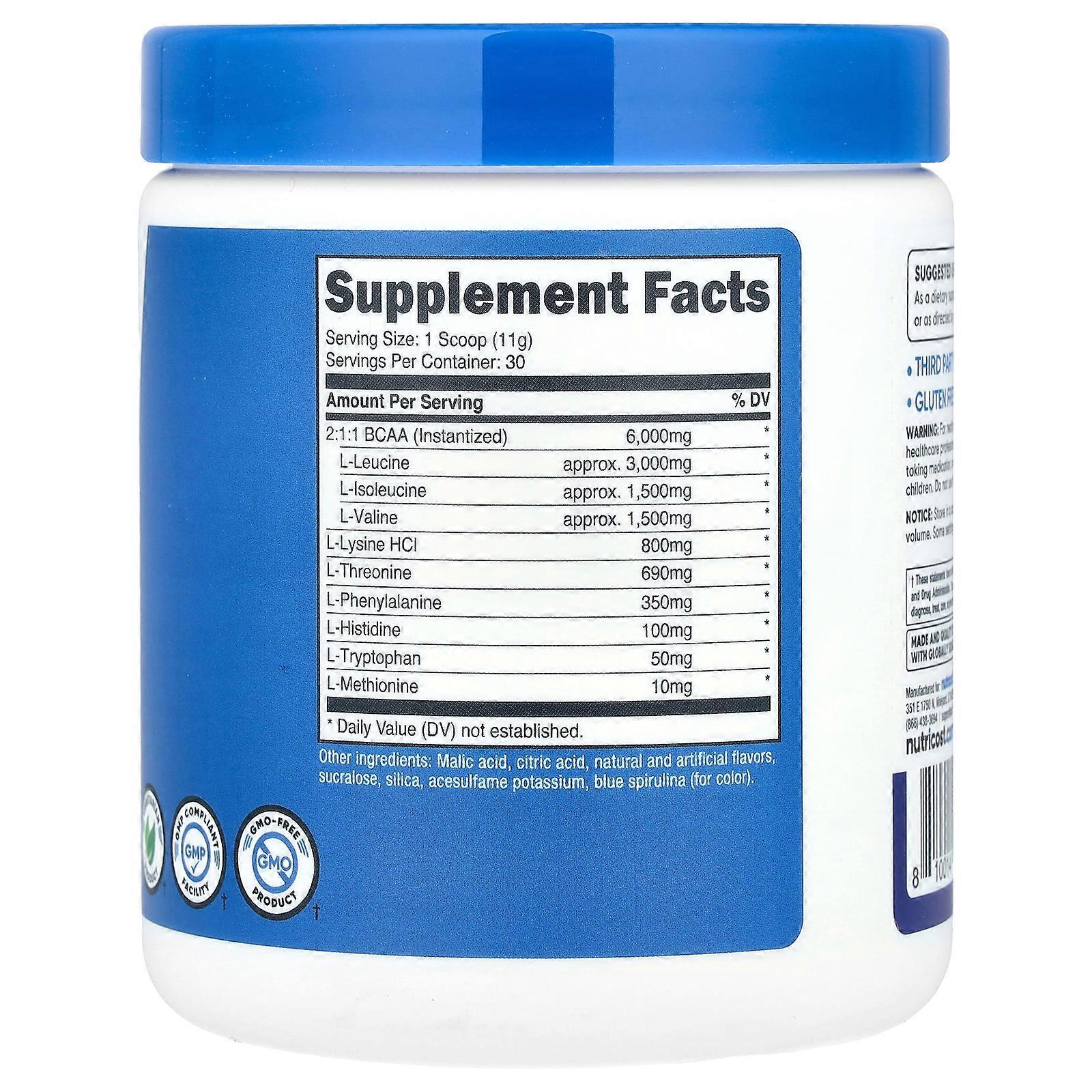 Nutricost, Performance, EAA, Blue Raspberry, 11.8 oz (330 g)