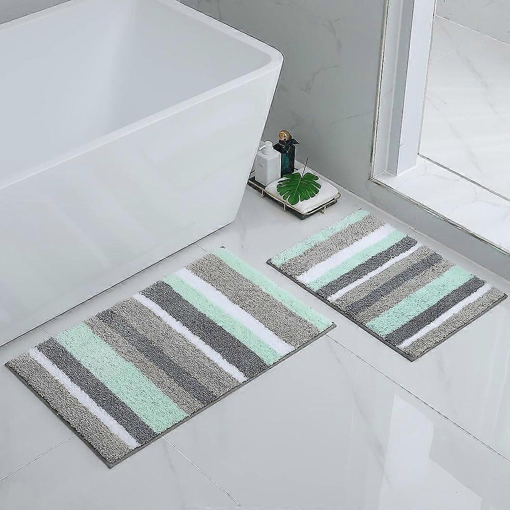 Extra Thick Absorbent Microfiber Bath Mat With Anti-Slip Backing