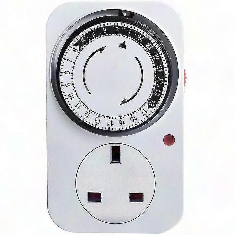 24 Hour Timer Socket - Auto Shut Off Kitchen Switch, Standard Plug