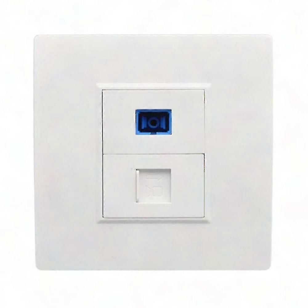 Fiber Optic Wall Outlet with RJ45 Network Jack Panel - SC Connector Type