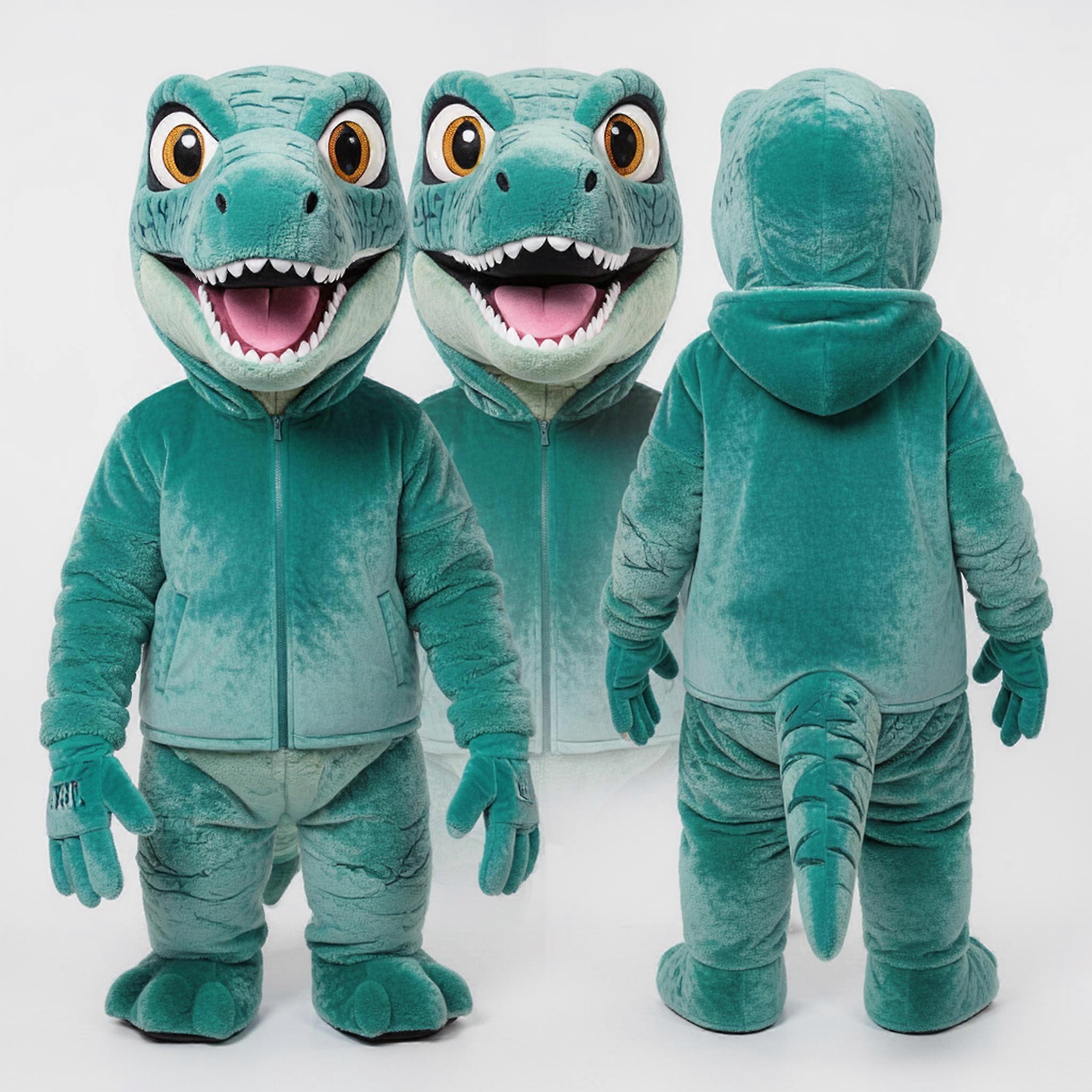 MASTICOT Teal Cartoon Allosaurus Mascot