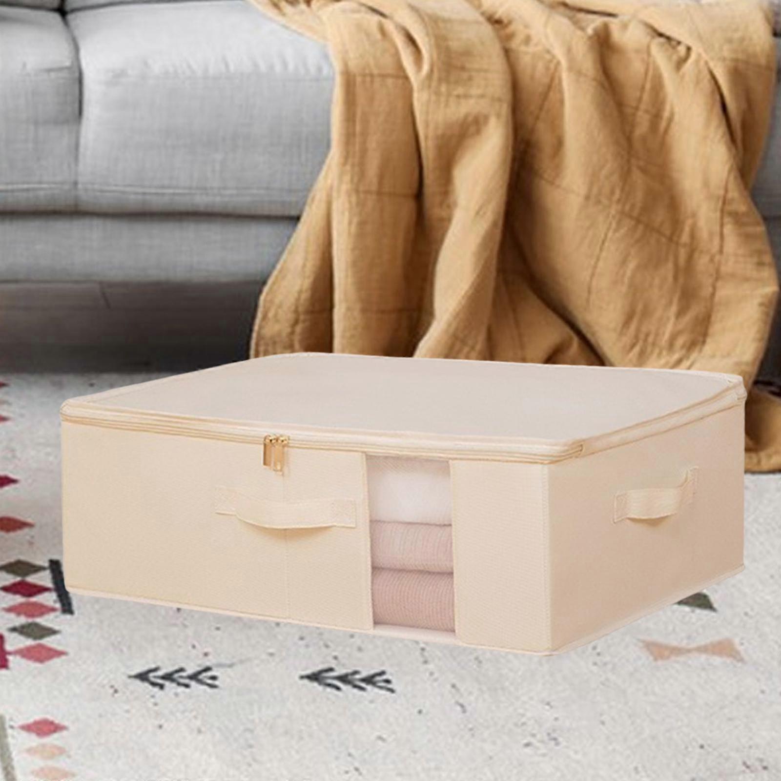 Under Bed Storage Box Portable Lidded Storage Bin for Dorm Study Room Office