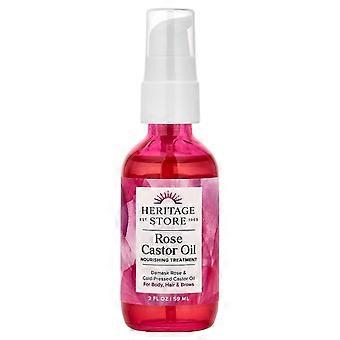 Heritage Store, Rose Castor Oil, 2 fl oz (59 ml)