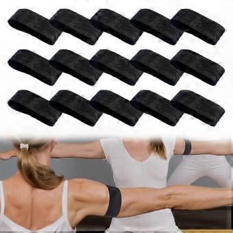 Svarta elastiska armband för sport, 15-pack, lämpliga för yoga, fotboll och skytteaktiviteter