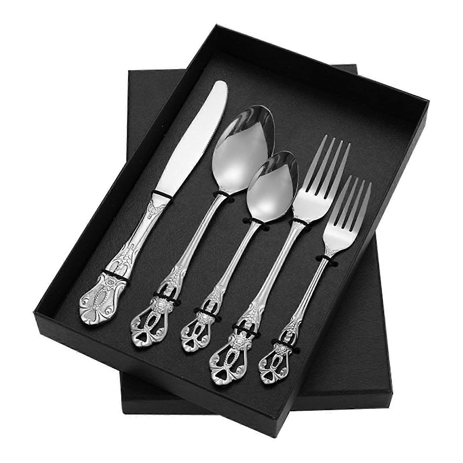 Titanium Gold Plated 5Pcs Cutlery Set