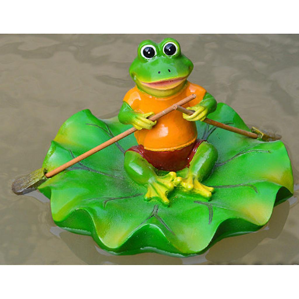 Artificial Lotus Leaf Frog Water Floating Ornament Pond Decoration Rowing