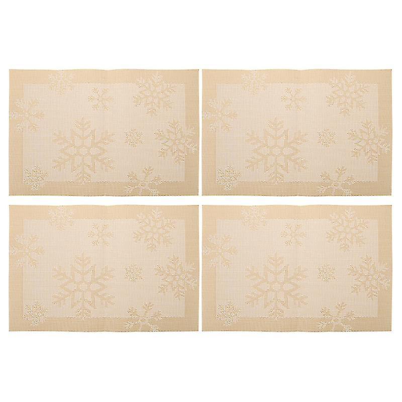 45.5X30x0.1cm Assorted Color Placemats 4pcs Christmas Snowflake Table Mat Dishware Coasters Lovely D