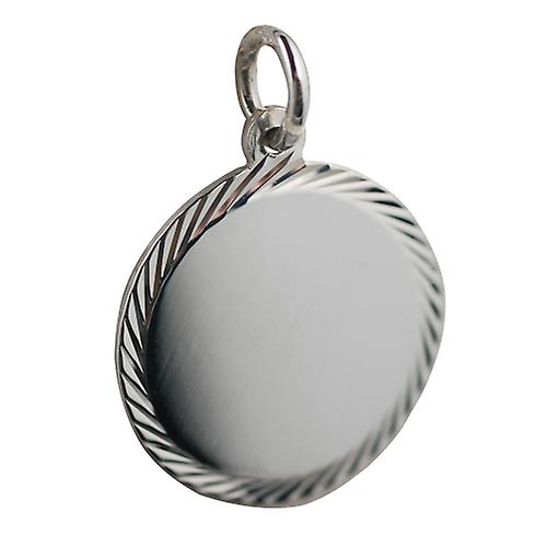 Silver 20mm round diamond cut edge Disc