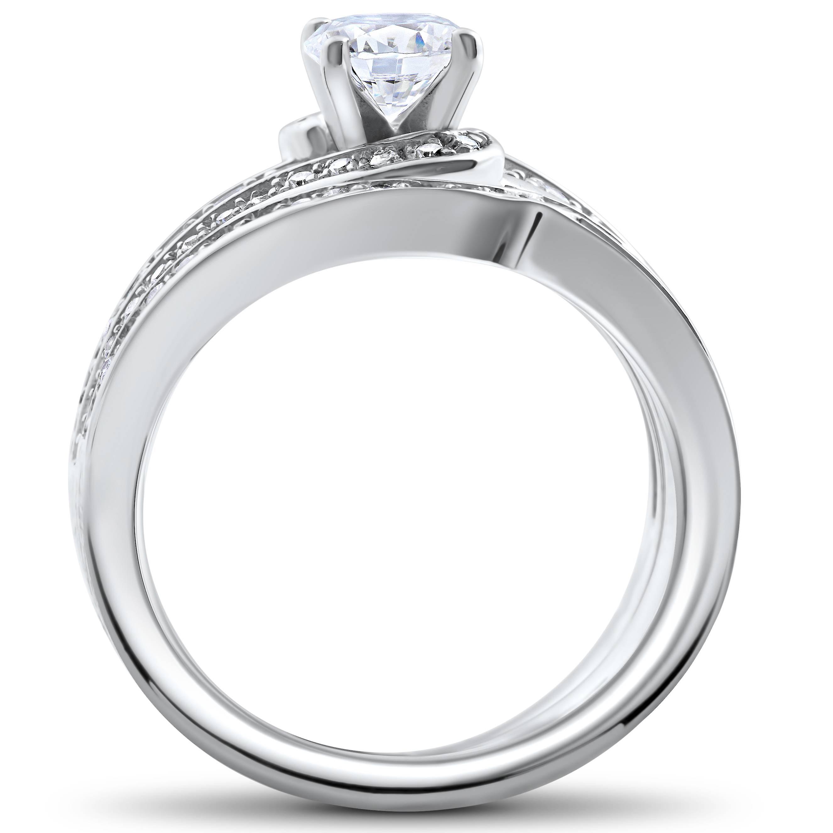 14k white gold solitaire setting Clearance