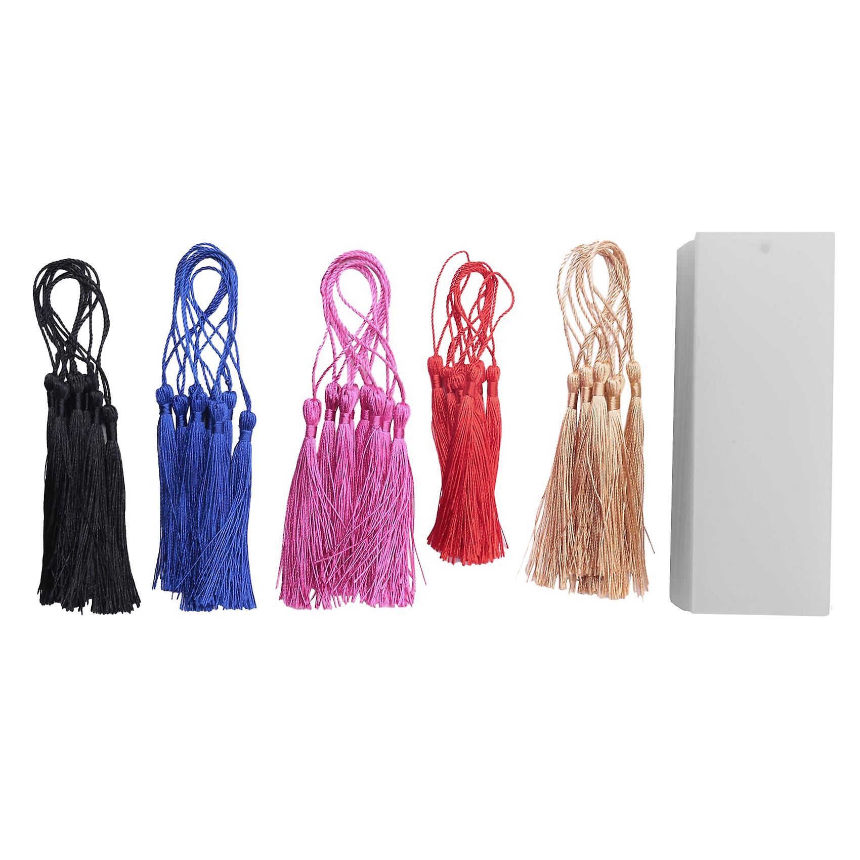 40 PCS Acrylic Bookmark Clear DIY Unfinished Mini Book Markers with Colorful Tassels for DIY Craft