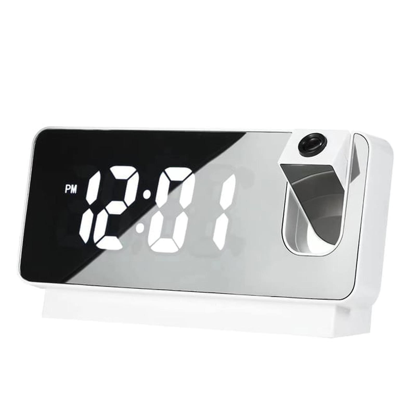 12/24H,DST,Snooze, Mirror LED Loud Alarm Clock