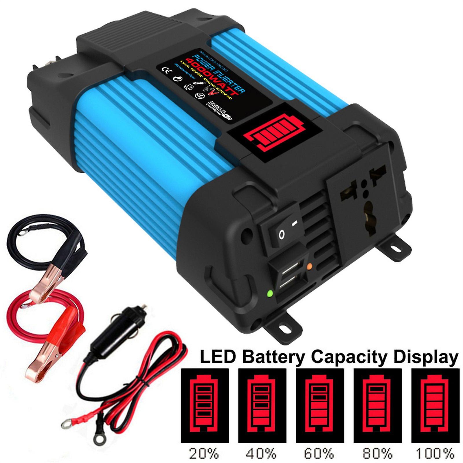 Car Power Inverter Led Voltage Capacity Display Transformer Converter 12v To 110/220v Dual Usb Inverter