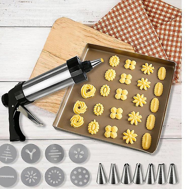 Cookie Press Maker Kit Cookie Press Making Biscuits Cake Biscuit Cookie Press Maker Machine Dessert Decoration Tool17pcs