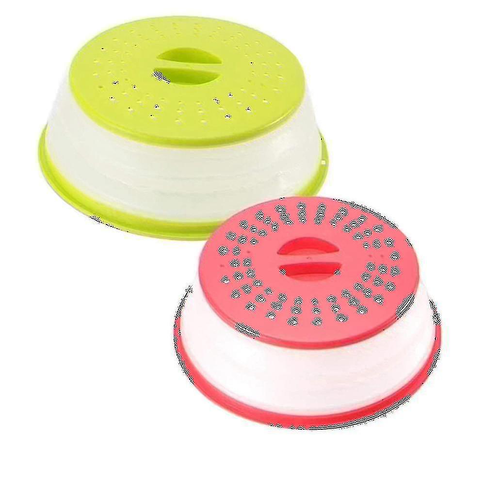 Vented Collapsible Microwave Splatter Proof Food Plate Cover 2 Pack