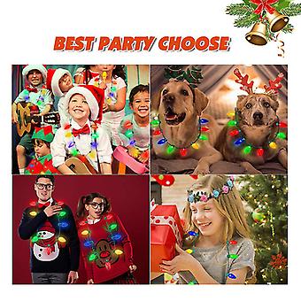 1Pc Christmas Light Up Bulb Necklace Kids Adults Wearable Lights Jewelry Holiday Decor Party Favor
