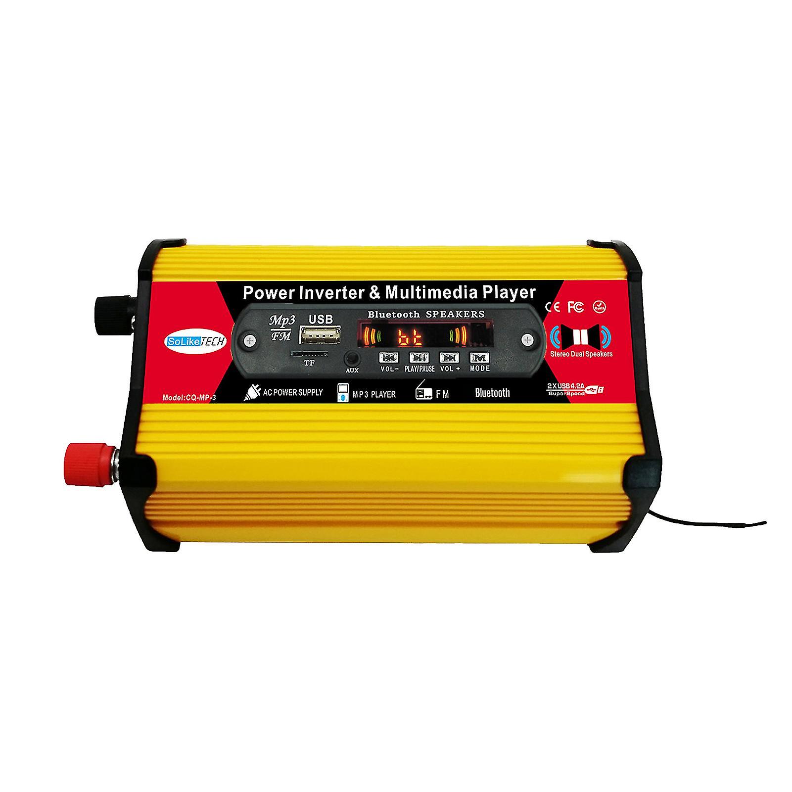 Power Inverter High Reliability Unique Bluetooth-compatible 12v To 110v 50hz Multi-media Player Converter Adapter For Vehicle