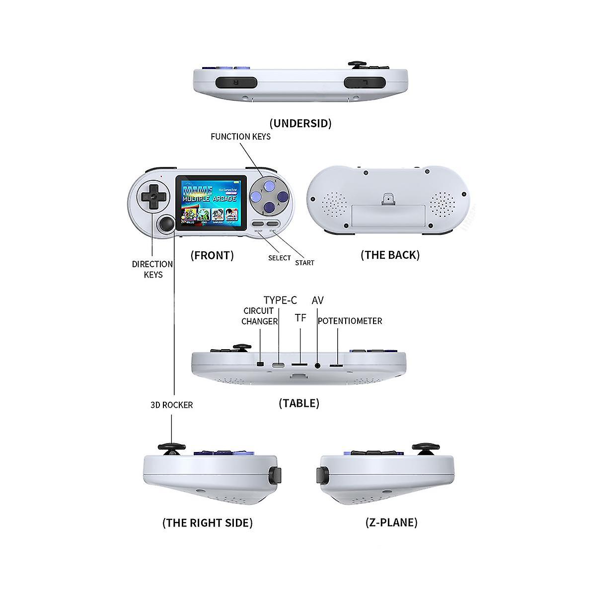 SF2000 Handheld Game Console Player+Handle Mini Game Pad Built-in 6000 Games Retro Game Support AV