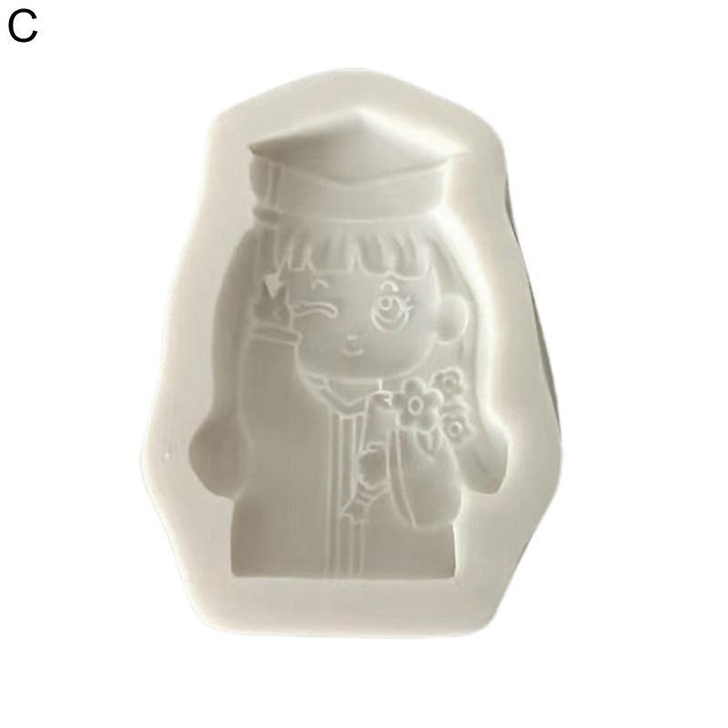 Fondant Mold Student Pattern DIY Silicone Graduation Ceremony Candy Mold for Party