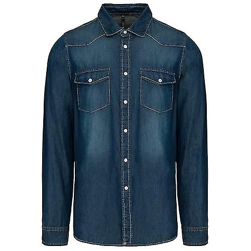 Kariban Herren Denim Langarmhemd
