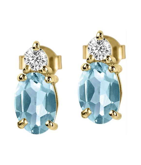 Jacques Lemans - Studs sterling silver plated with Topaz - SE-O113H