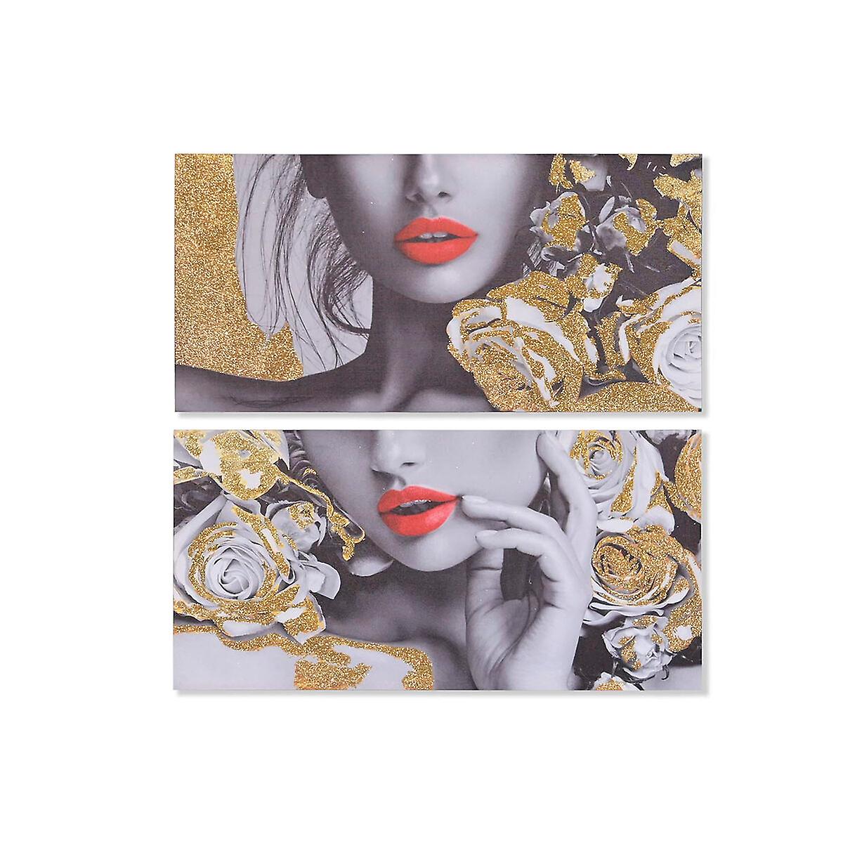 Canvas DKD Home Decor Canvas Wood MDF 80 x 2 x 40 cm