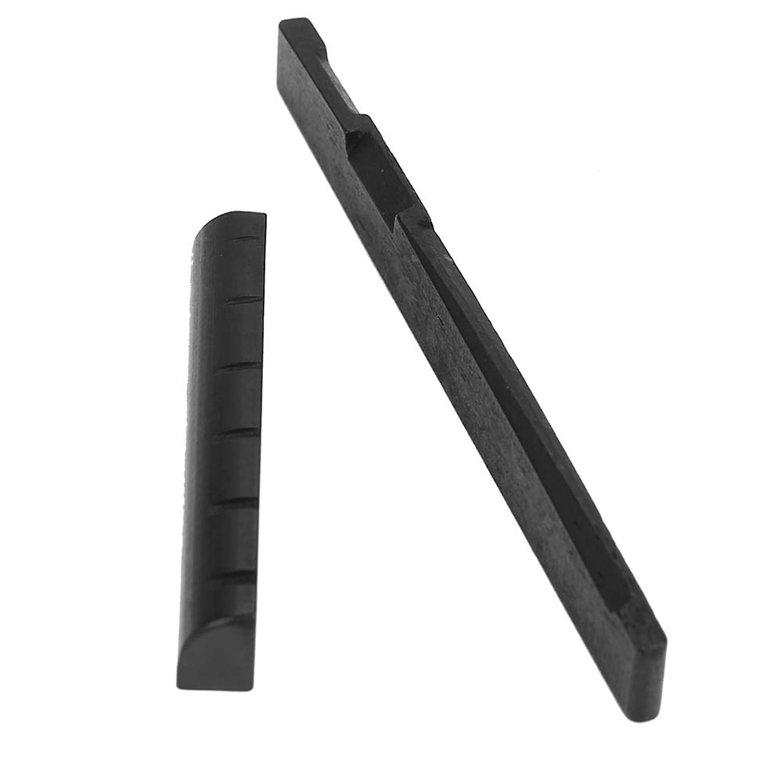 Camel Bone Top and Bottom Nut for 6 String Folk Guitar (Black)