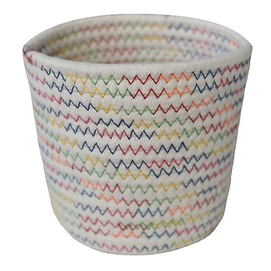 Space-saving Storage Basket Widely Use Cotton Line Soft Knitted Bright Color Organizer for Desktop