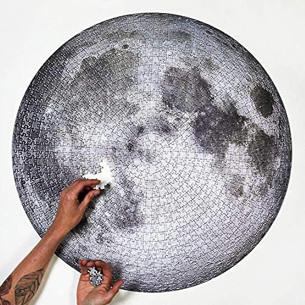 1000 Pieces Round Jigsaw Puzzle Diy Space Moon Earth Circular Puzzles Educational Decompression Puzz
