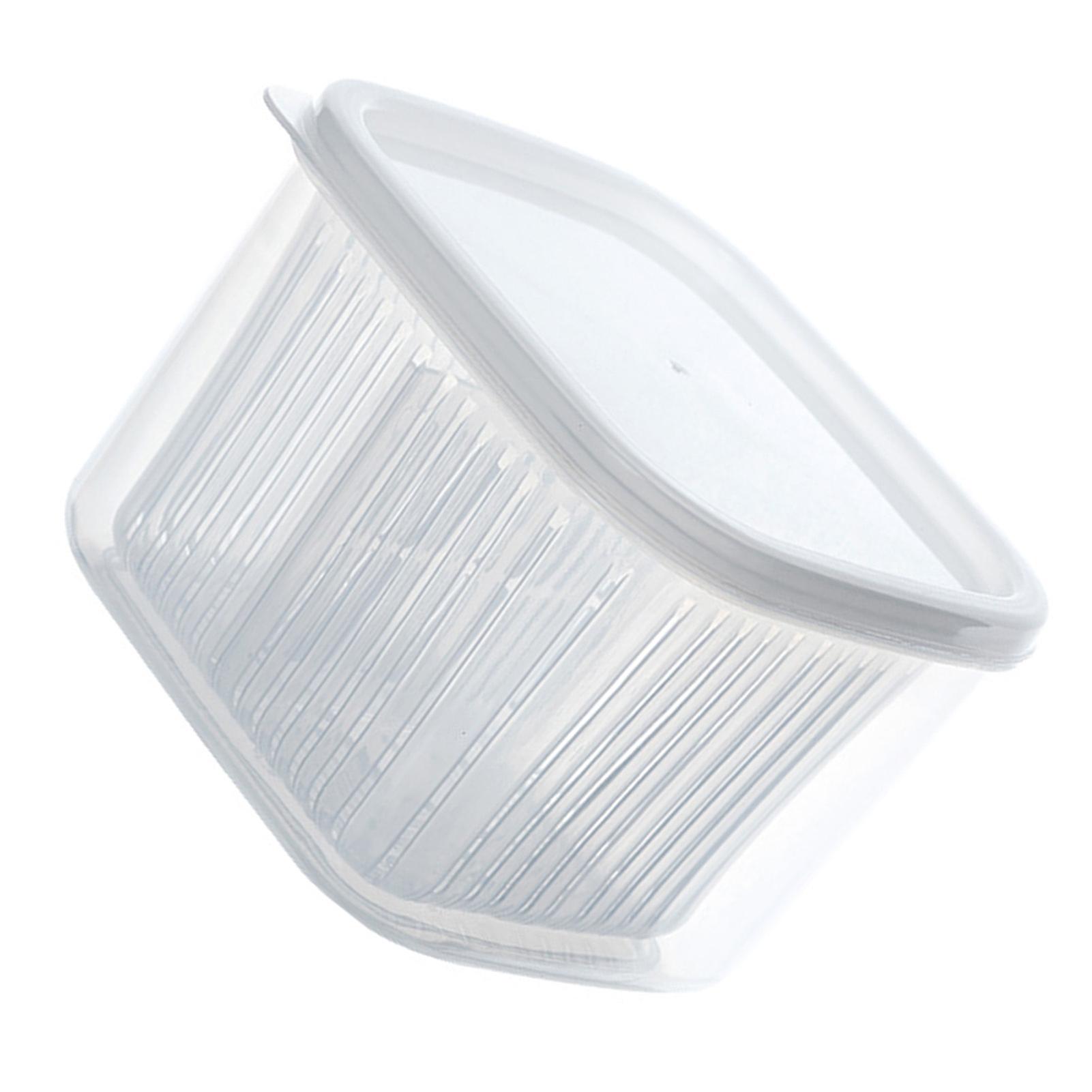 Scallion Crisper Draining Divided Multifunctional Plastic Scallion Fresh Keeping Container for Garlic Ginger Fruit Transparent 