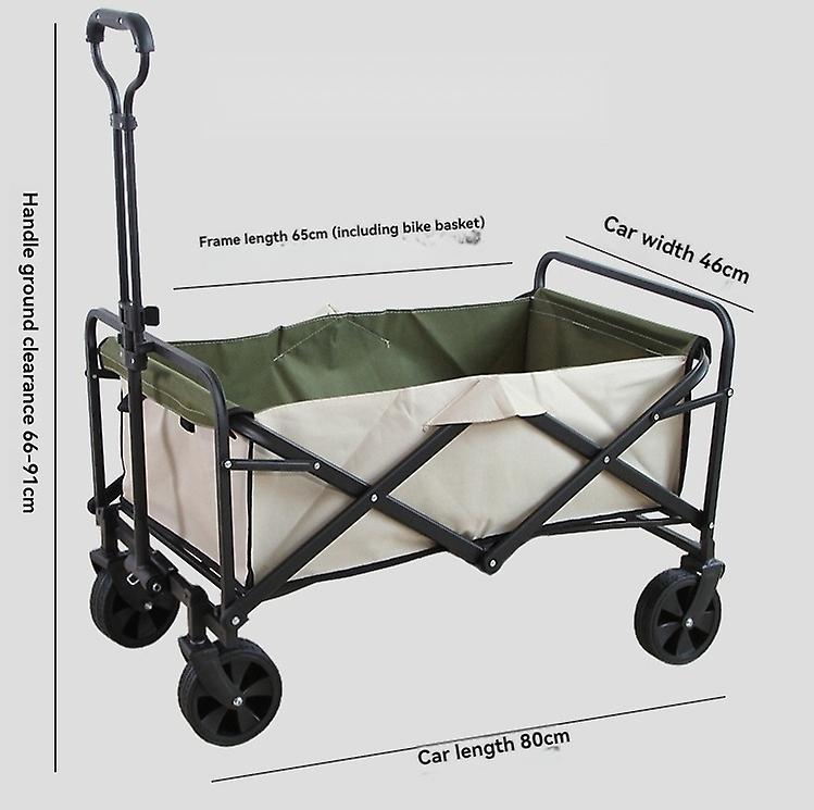 Foldable trolley with 5-inch rubber universal wheels (beige)