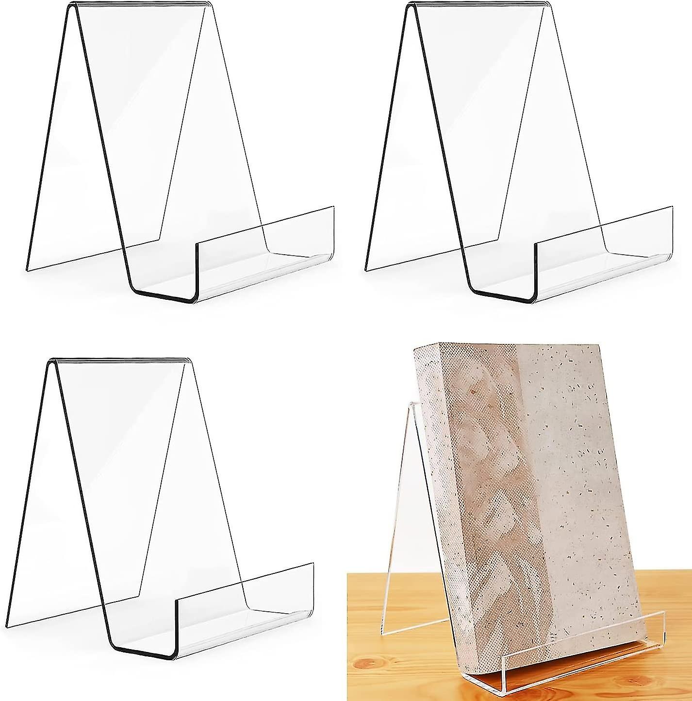 4 Pcs Clear Acrylic Bookshelf  Desk Display Stand For Displaying Books Notebooks, Picture Boooks