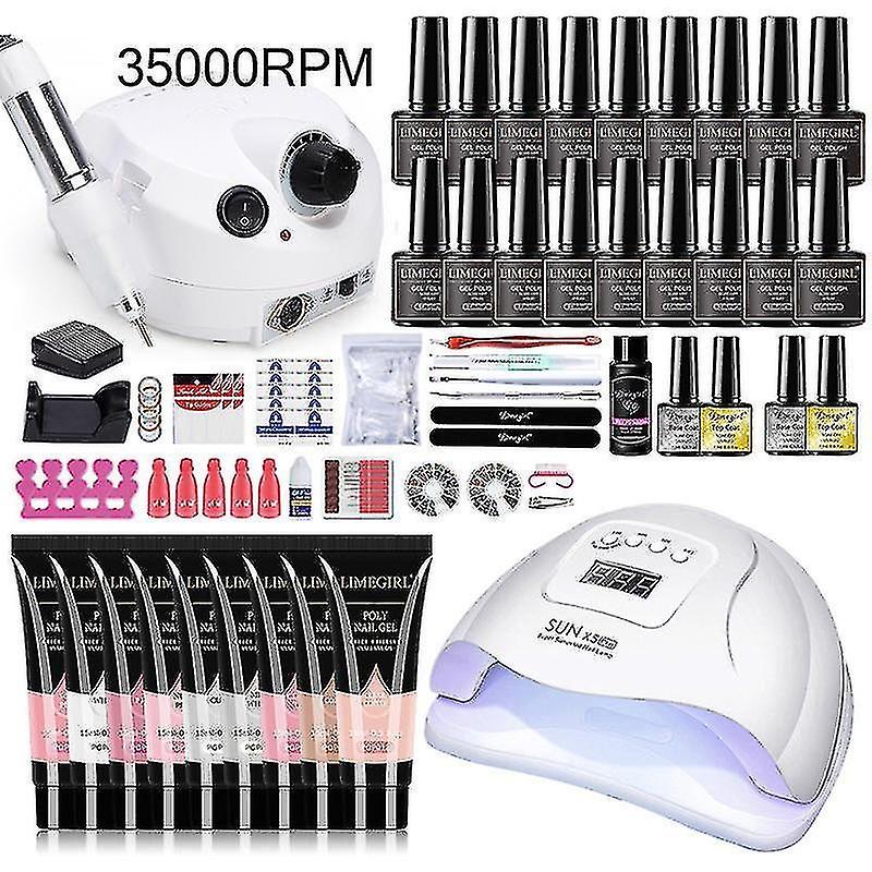 35000rmp الحفر مجموعة كاملة الأشعة فوق البنفسجية هلام البولندية أدوات طقم الأظافر